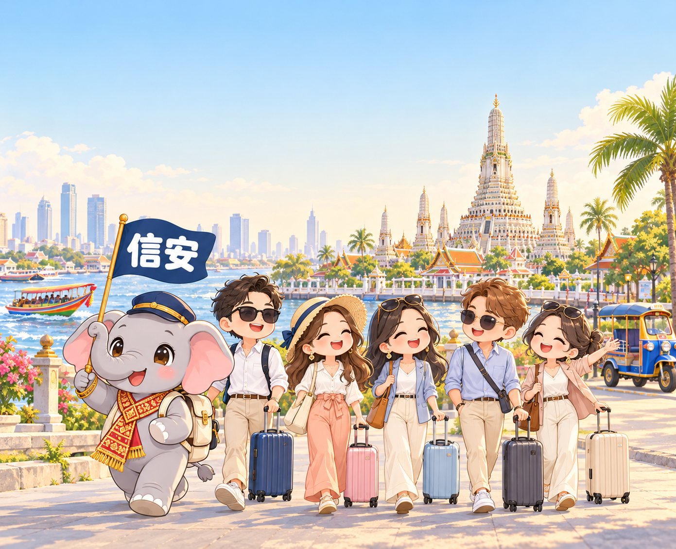 信安小象帶著團員出發去曼谷